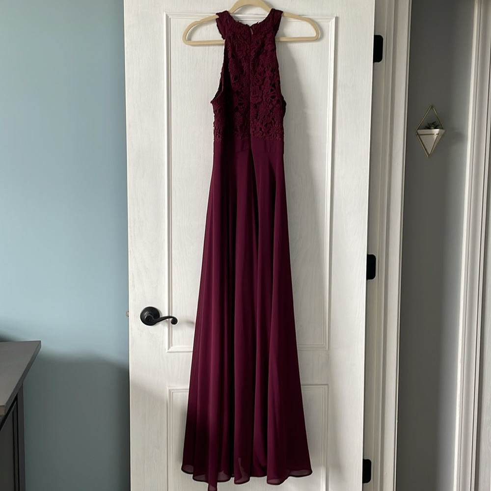 Lulu’s Picture Perfect Burgundy Lace Dress - Picture 3 of 3